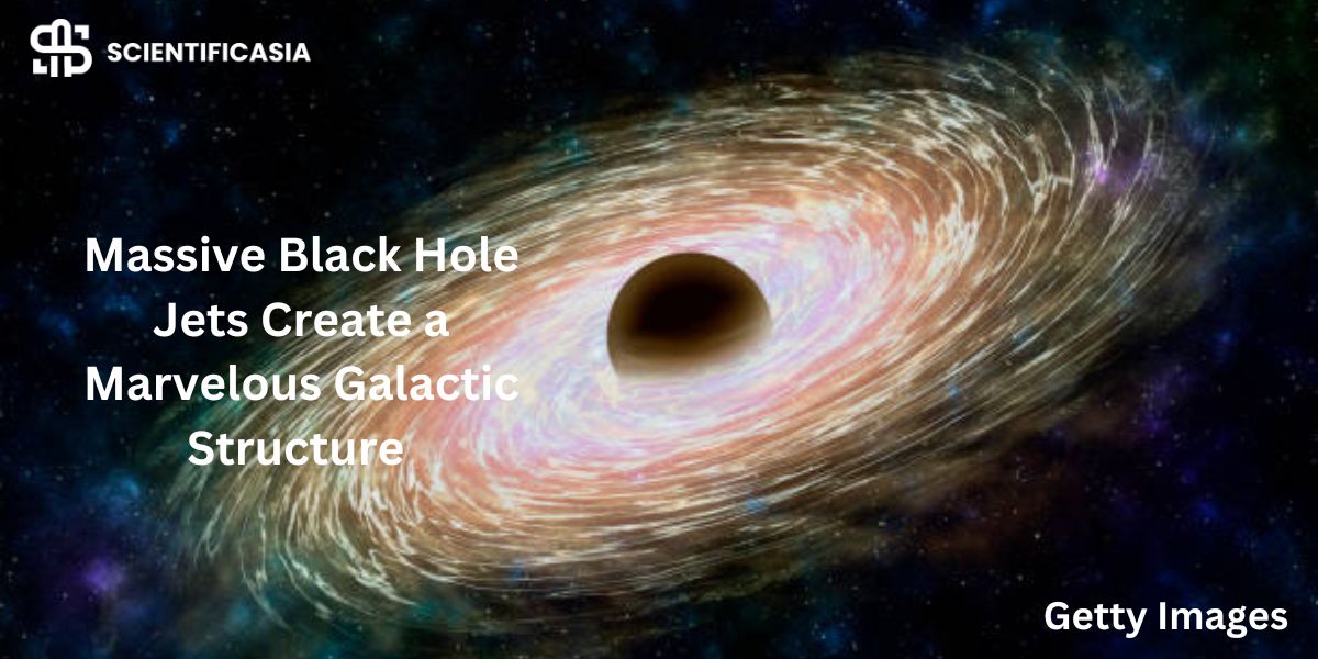 Massive Black Hole Jets Create a Marvelous Galactic Structure  